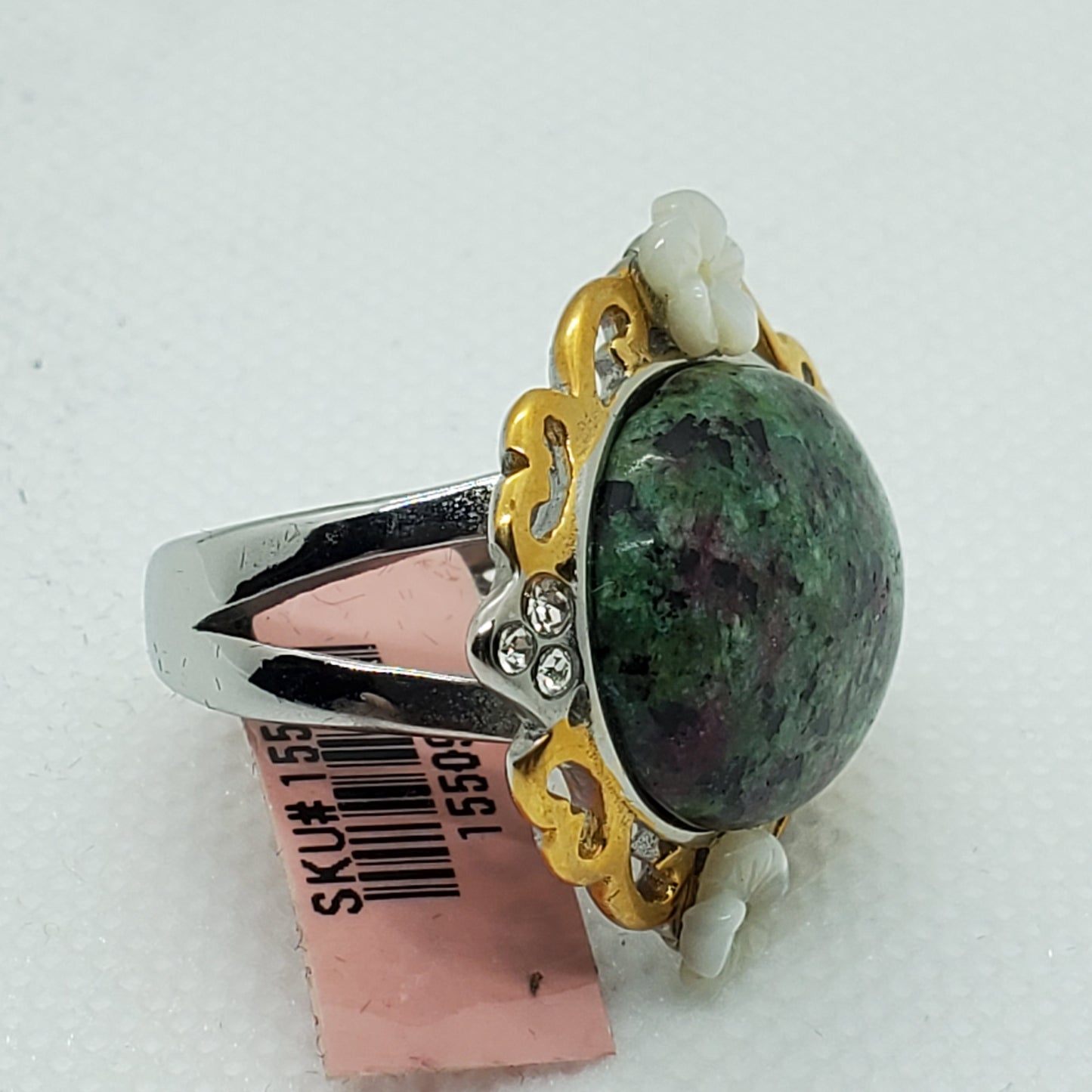 Ruby Zoisite with Mother of Pearl Ring