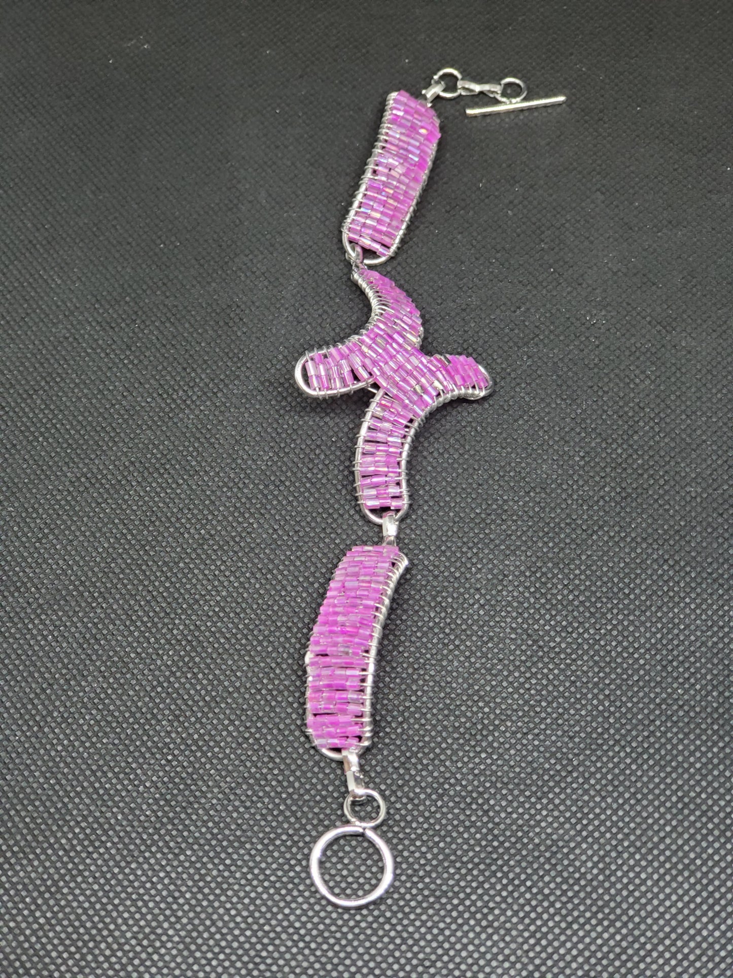 Intriguing Glass Bead Bracelets with Toggle Clasp
