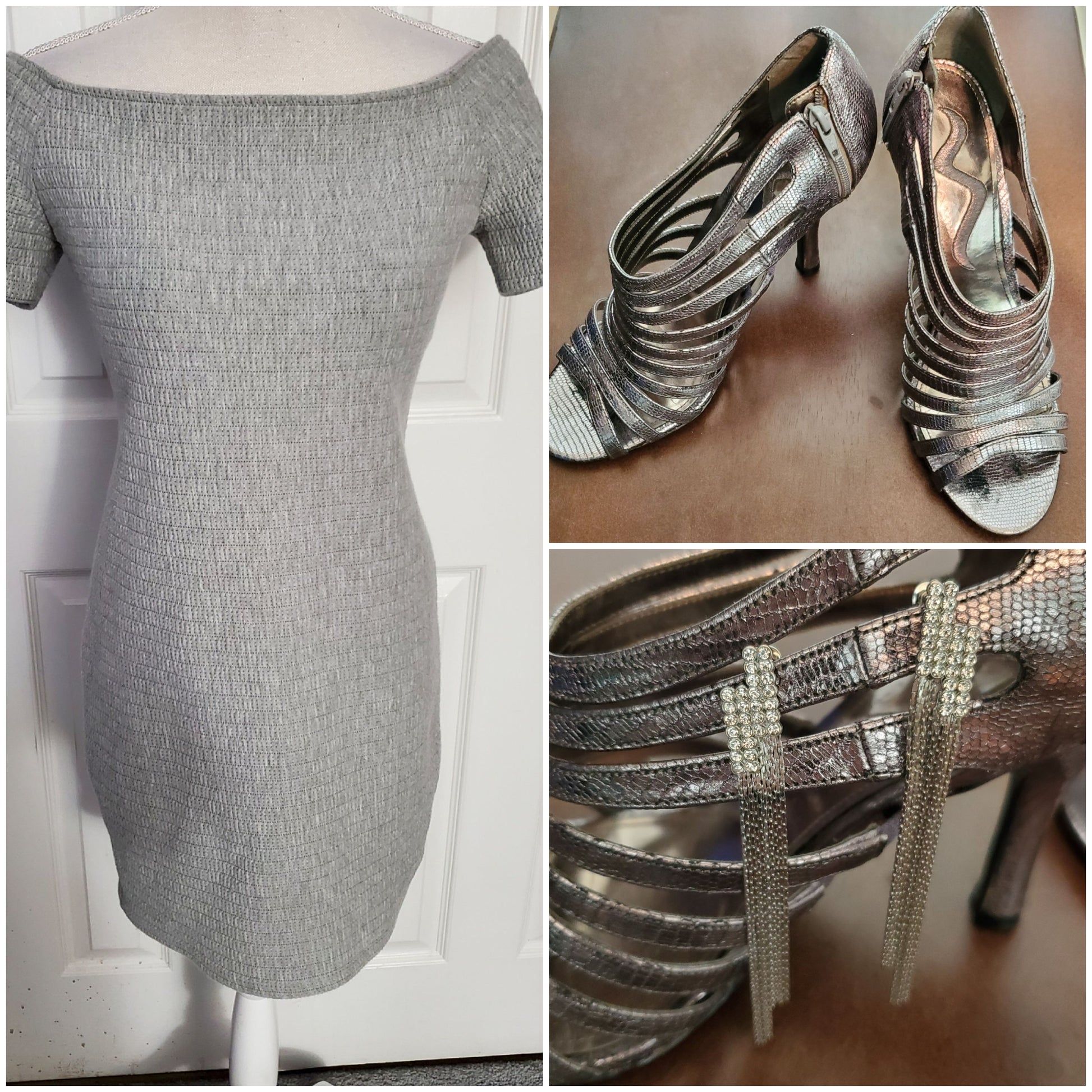 Textured Knit Off Shoulder  Dress Size 10