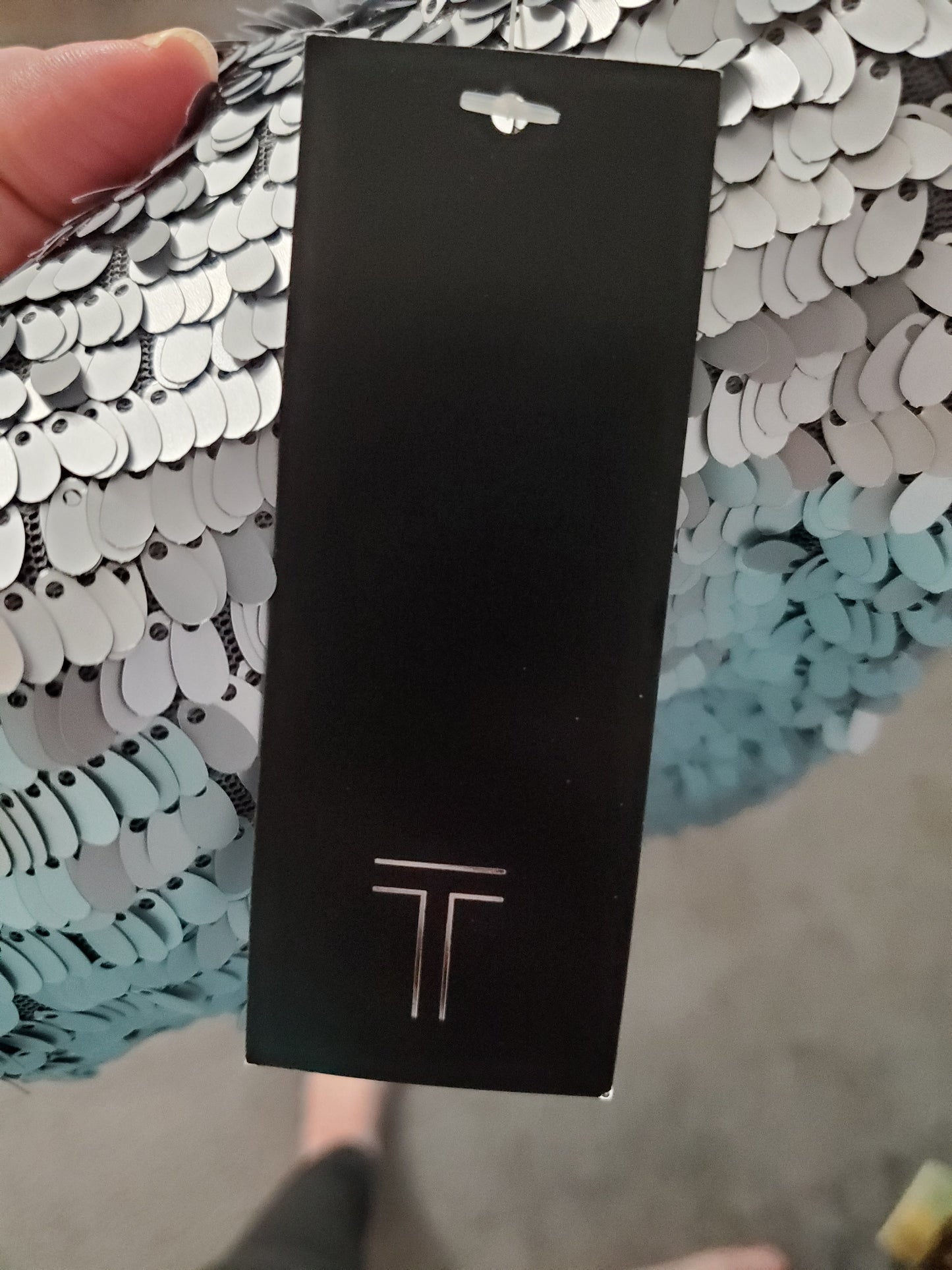 Silver Sequin Shift Dress Size Medium