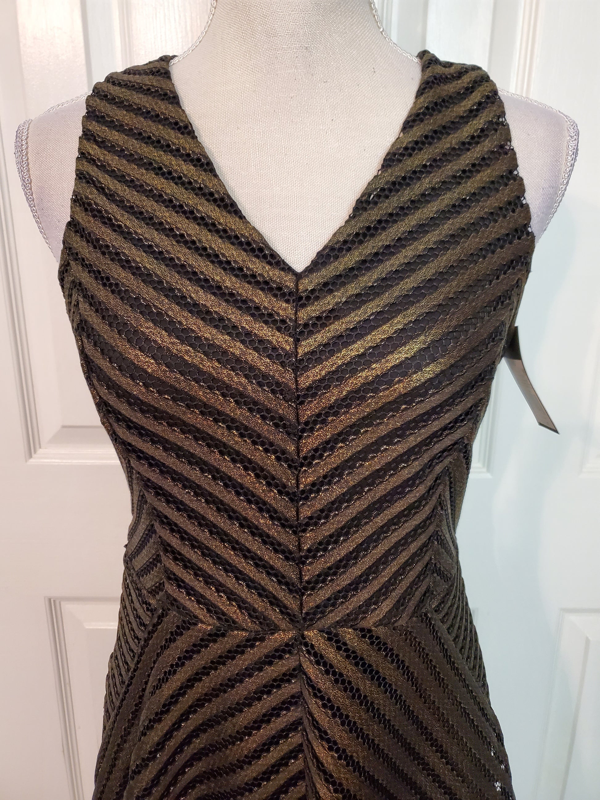 Bronze and Black Fit and Flare Dress Size XS NWT
