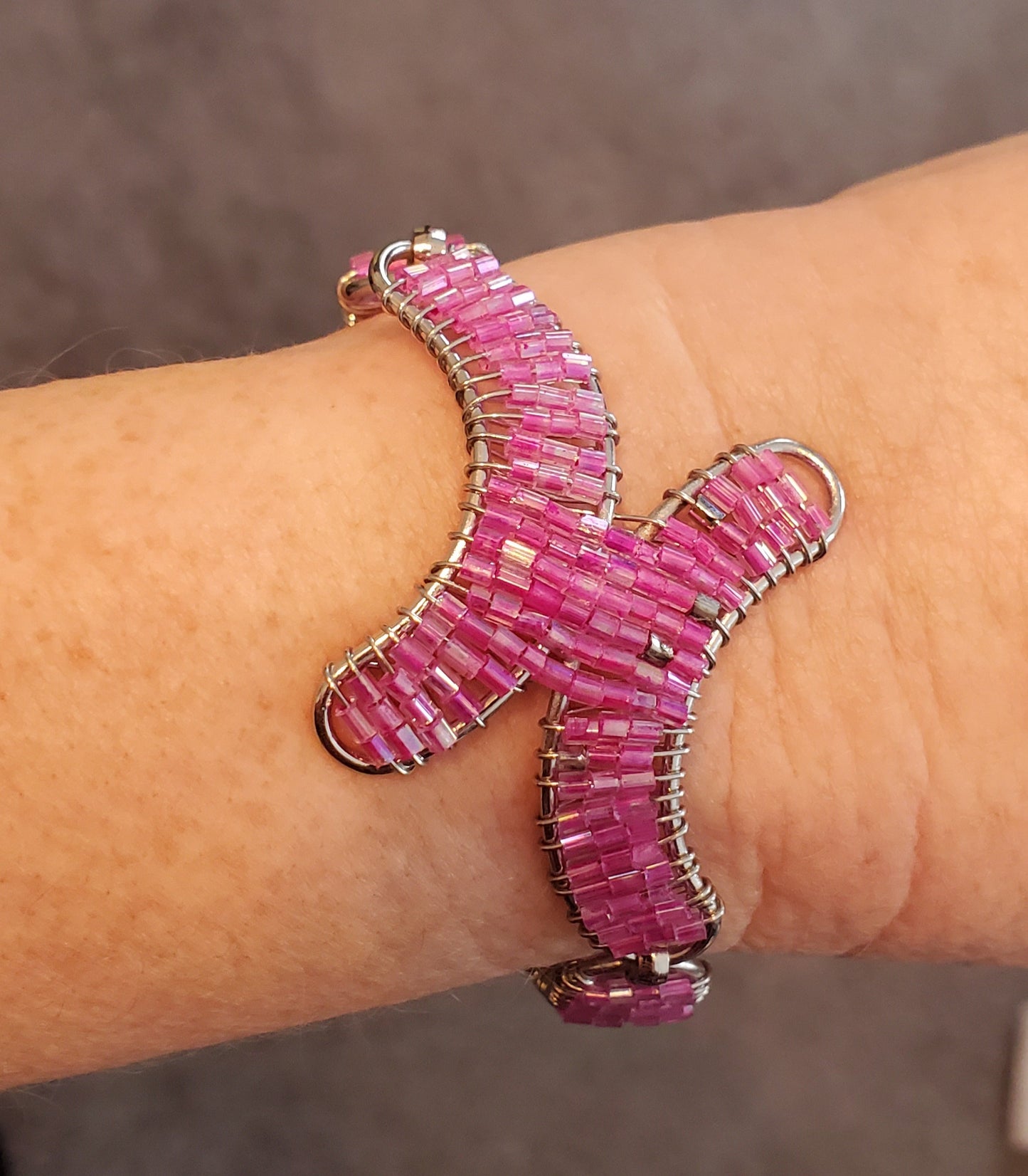 Intriguing Glass Bead Bracelets with Toggle Clasp