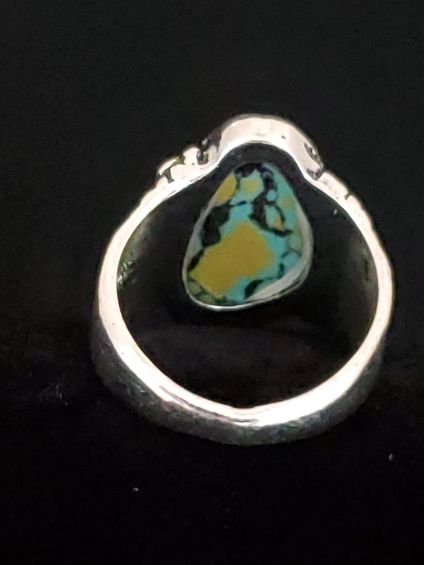 Unisex Southwest Inspired Green Turquoise Ring, Stamped, Size Multiple Sizes