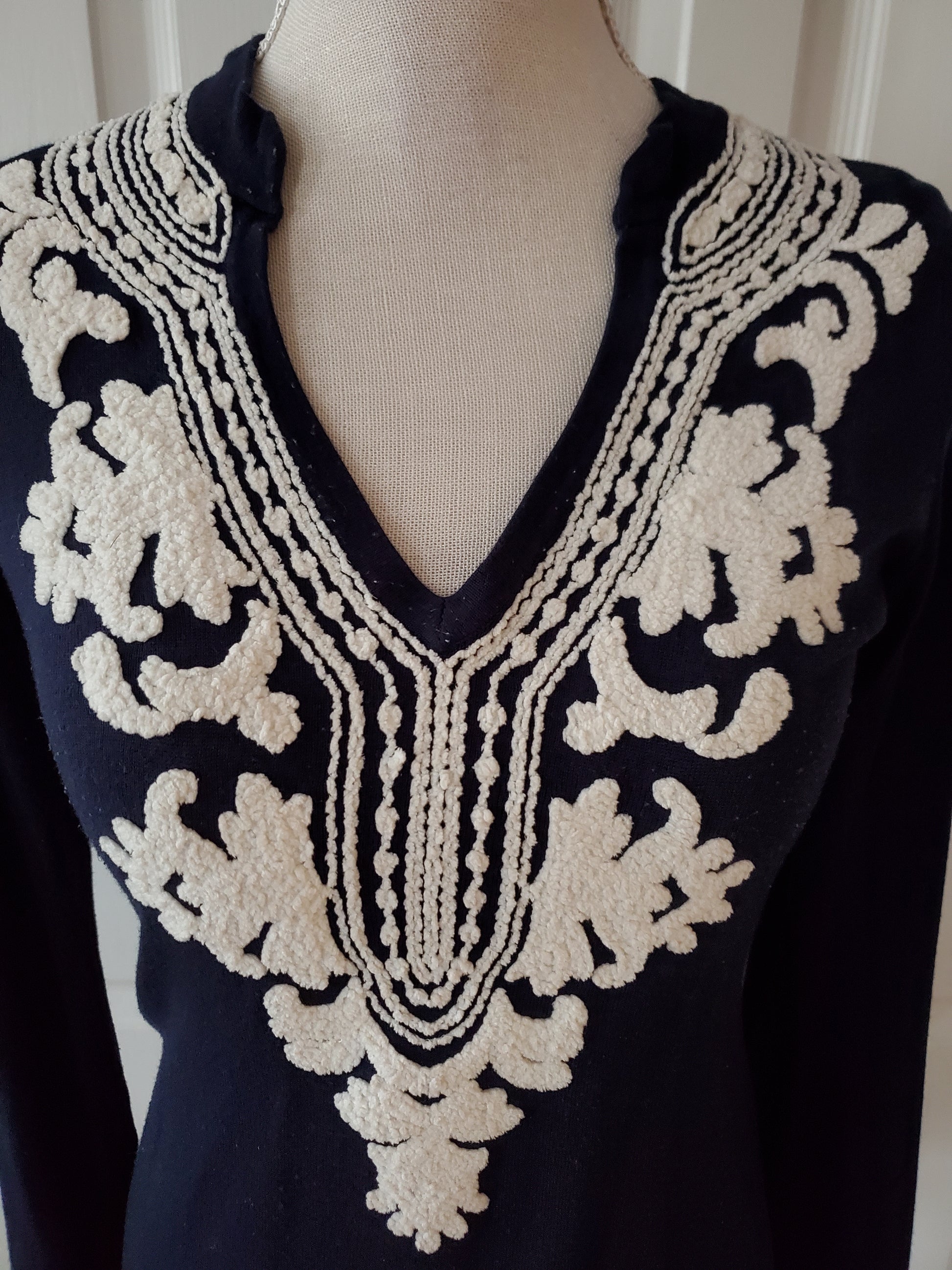 Ladies Navy Blue Long Sleeve Top Size XS