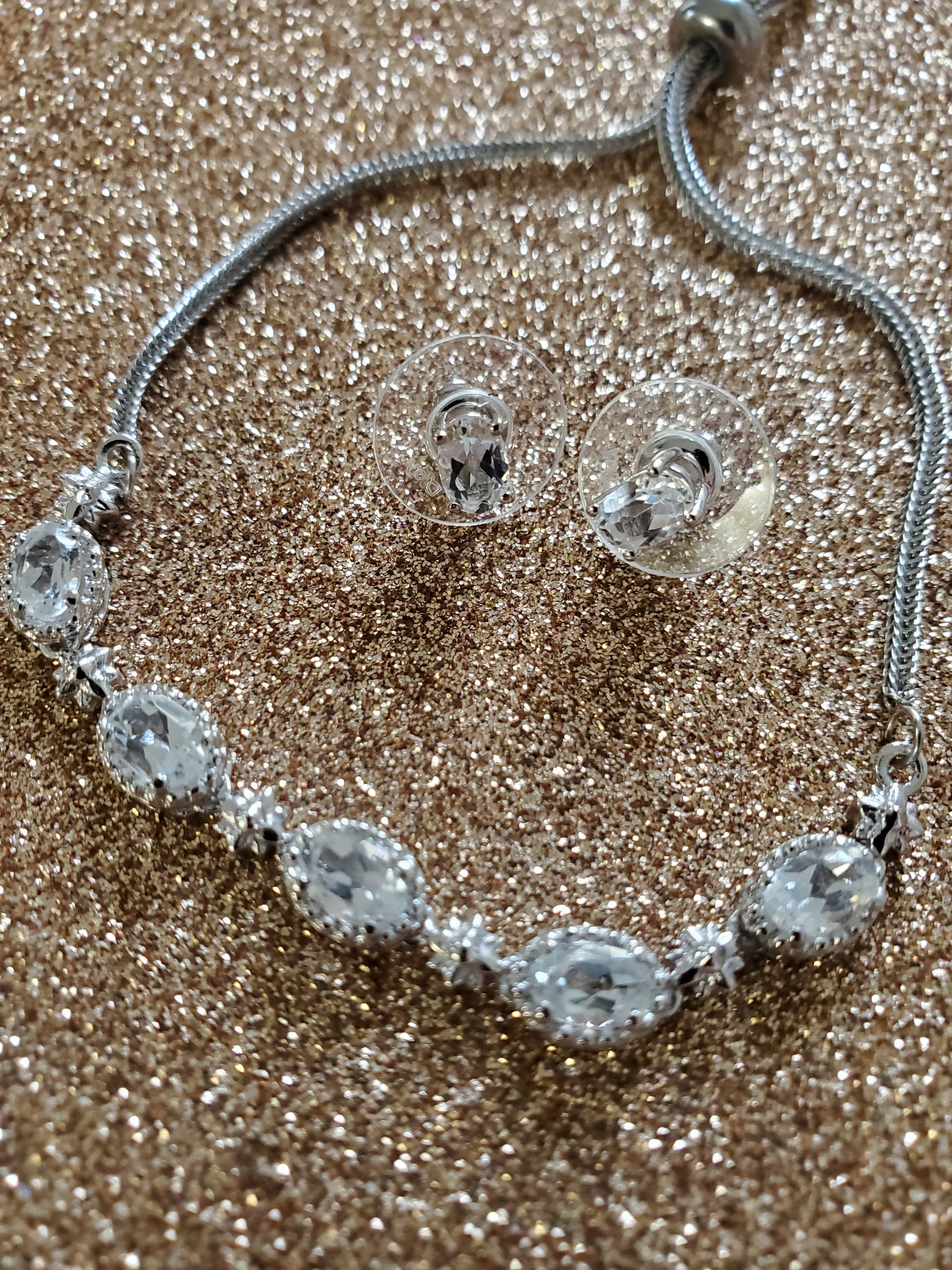 Sky Blue Topaz Bolo Bracelet and Stud Earrings 3.65 ctw