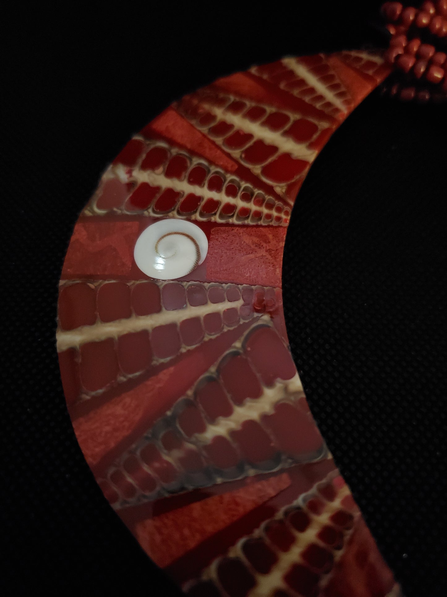 Boho Red Seed Bead Necklace