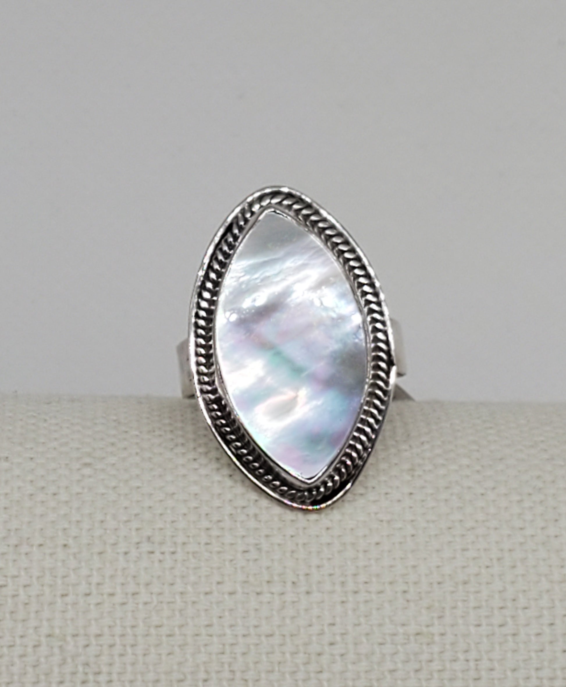 Mother Of Pearl Ring in Sterling Silver