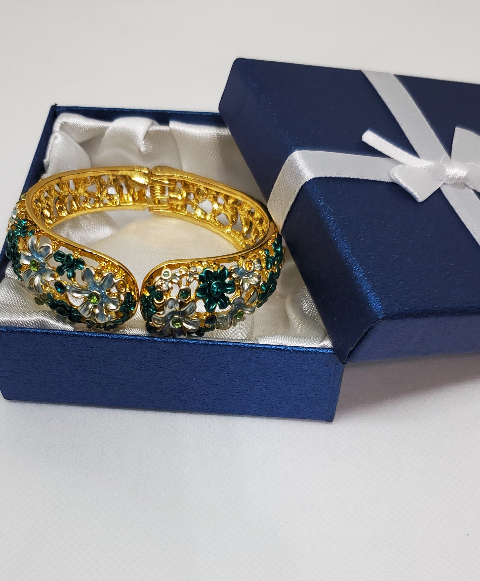 Hand Painted Austrian Crystal Enameled Bracelet