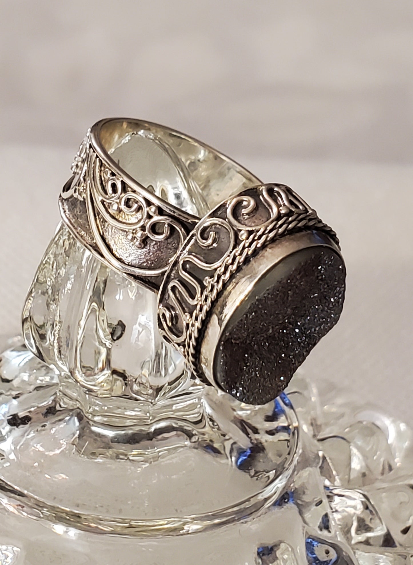 Purple Drusy Ring Size 8