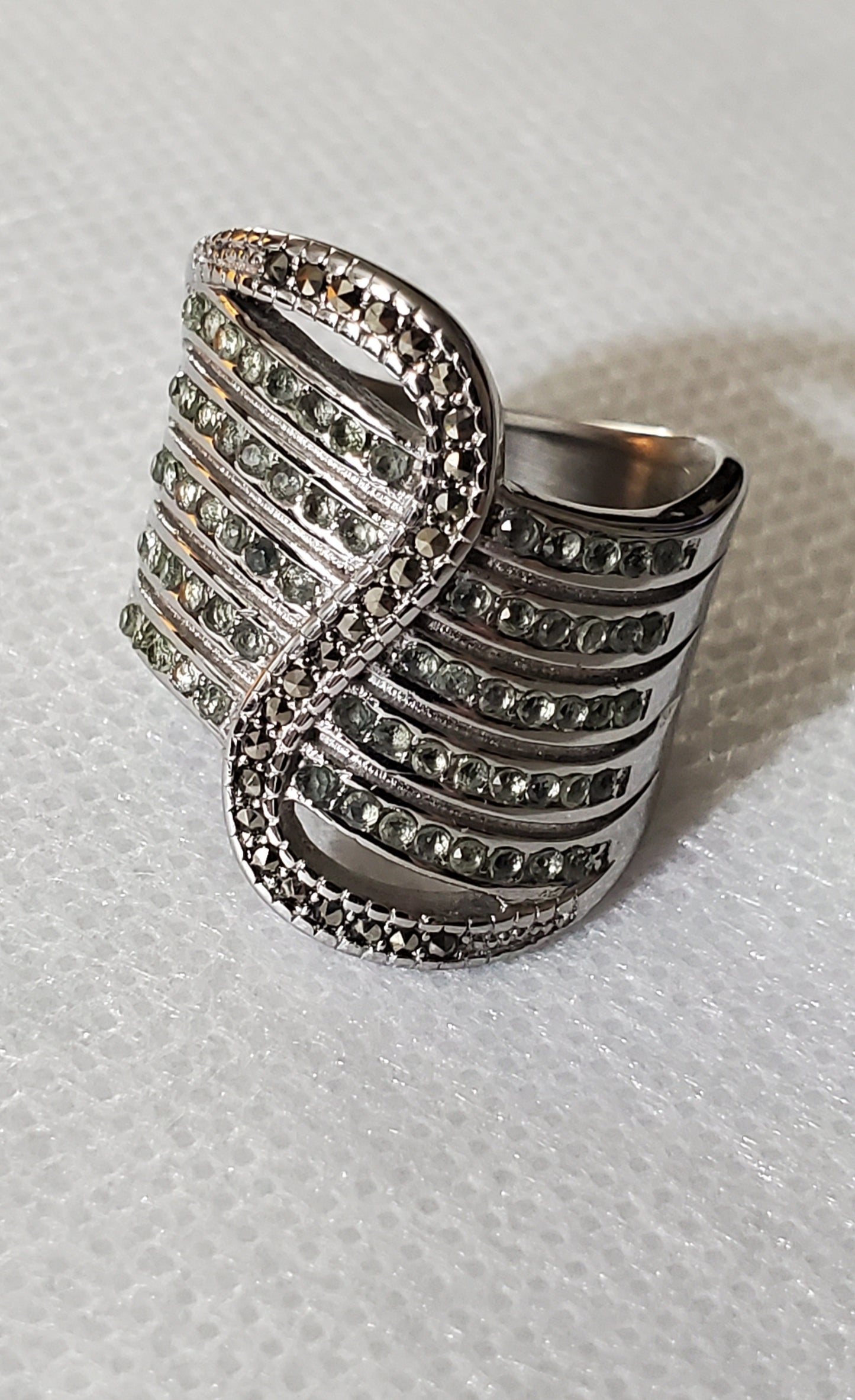 Peridot and Swiss Marcasite Ring Size 7