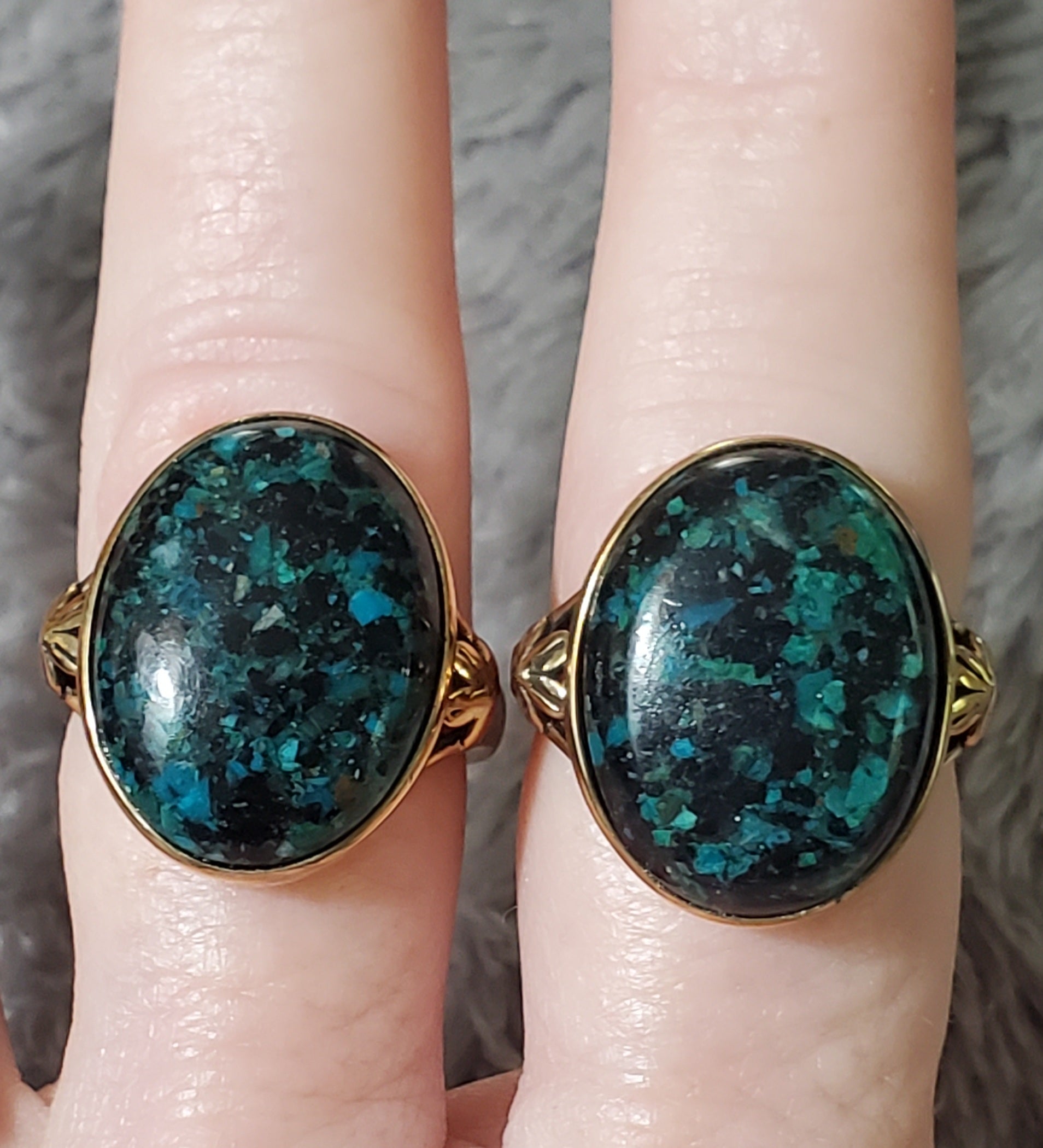 Ring, Size 8 Matrix Black Spinel and Opalina  Ring  9.85 ctw