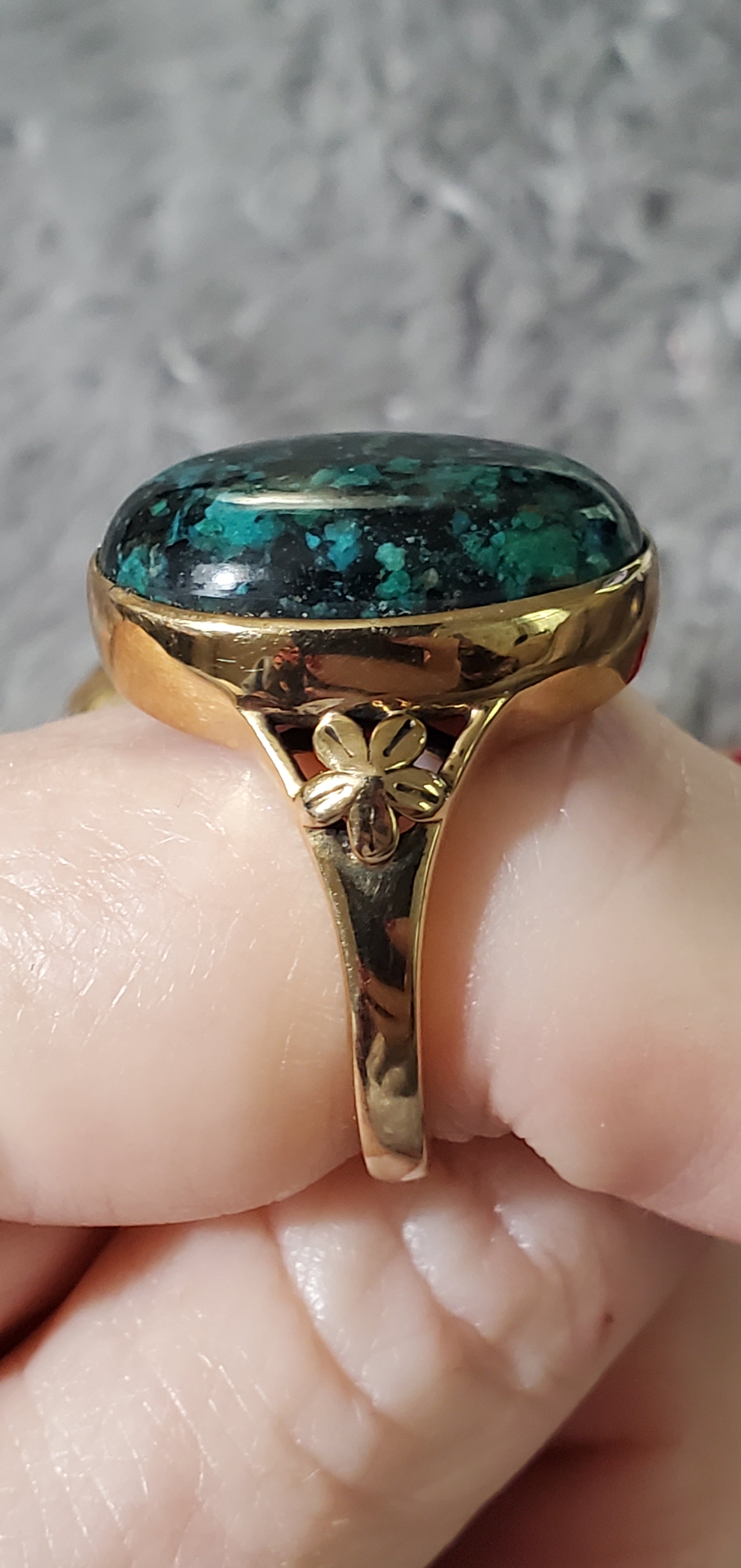 Ring, Size 8 Matrix Black Spinel and Opalina  Ring  9.85 ctw