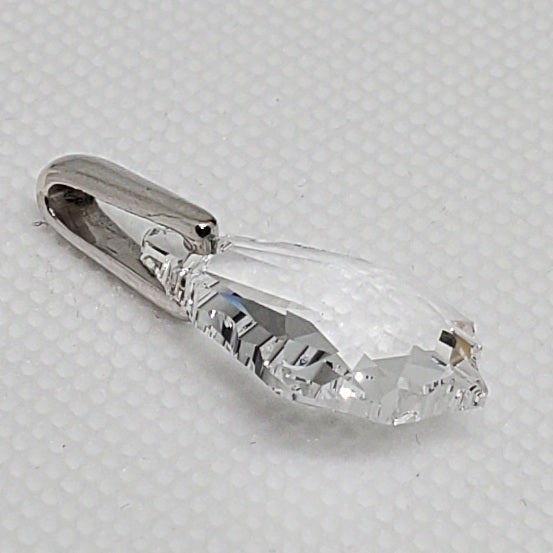 White Crystal Fancy Pendant in Platinum Over Sterling Silver