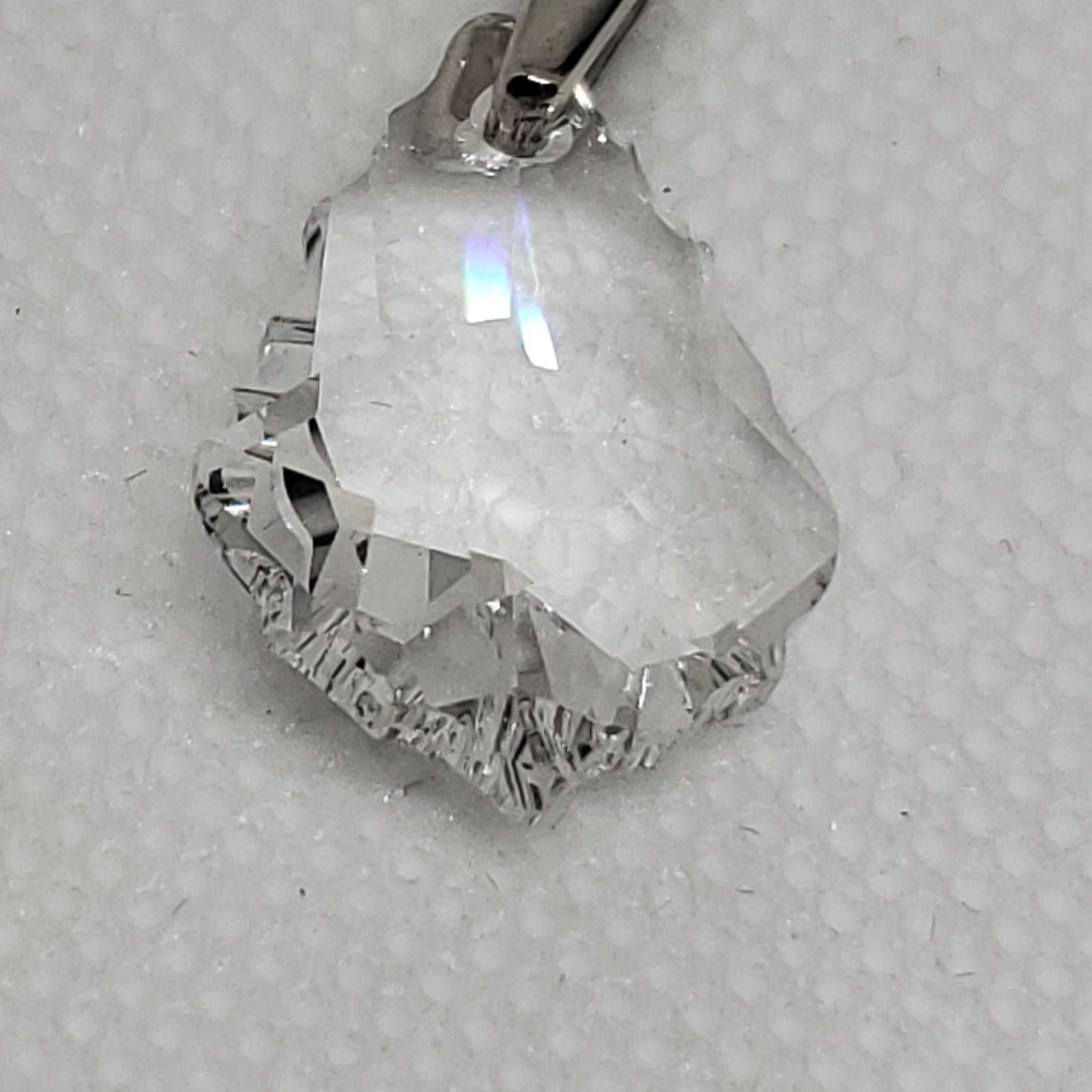 White Crystal Fancy Pendant in Platinum Over Sterling Silver