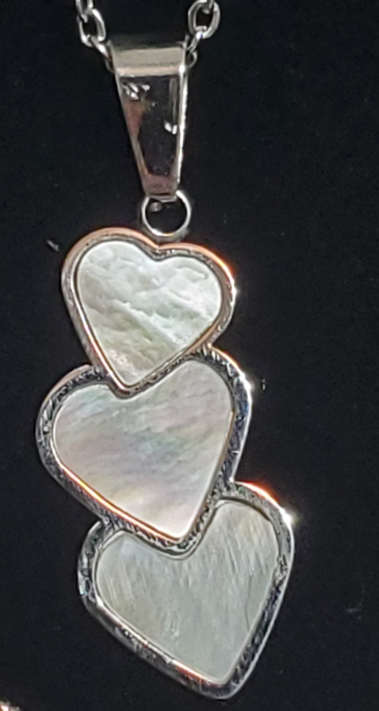 Iridescent White Mother of Pearl Necklace and Earrings