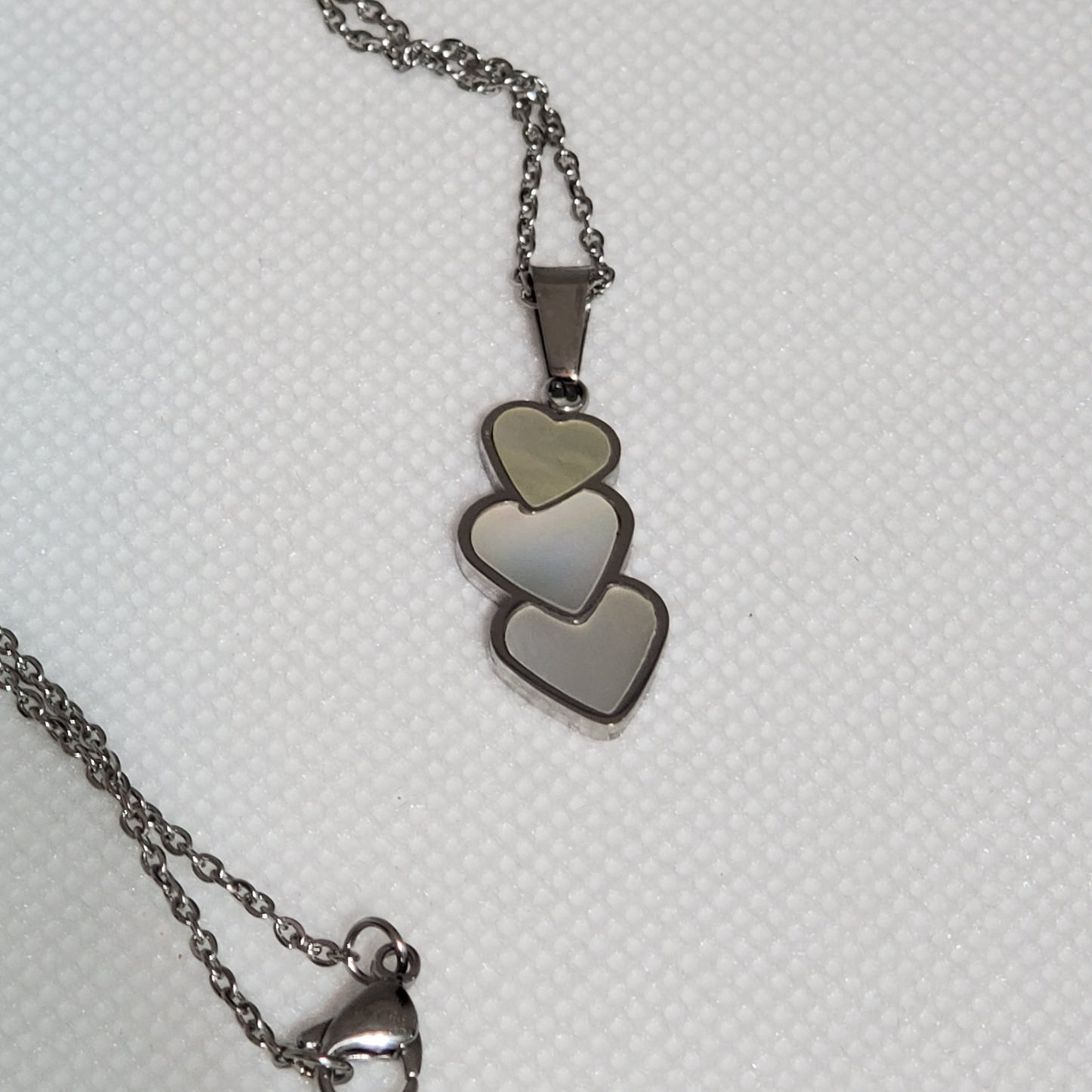 Iridescent White Mother of Pearl Necklace and Earrings