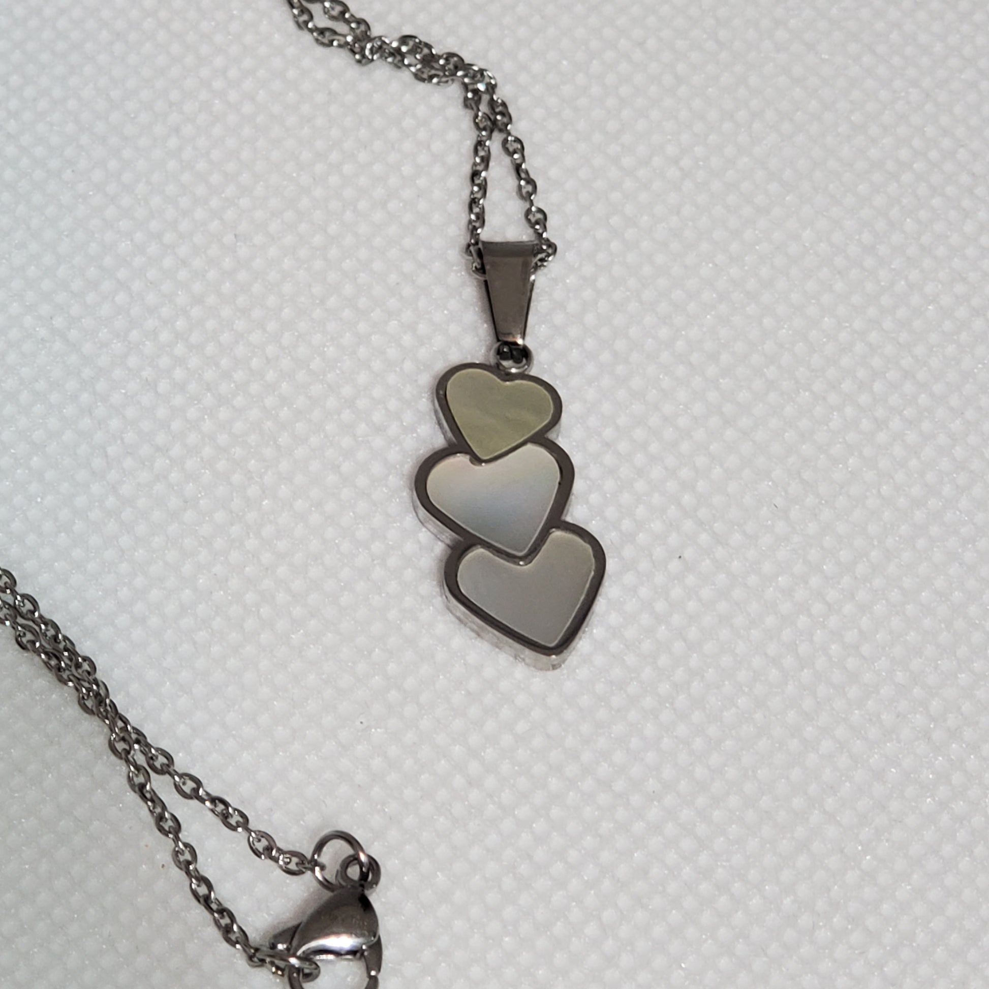 Iridescent White Mother of Pearl Necklace and Earrings