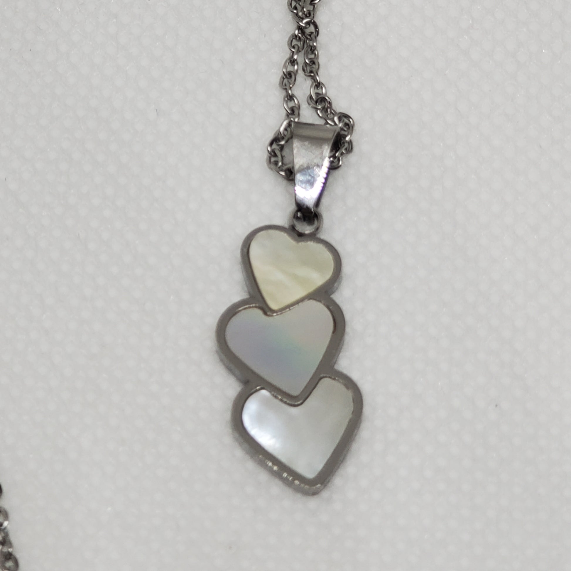 Iridescent White Mother of Pearl Necklace and Earrings