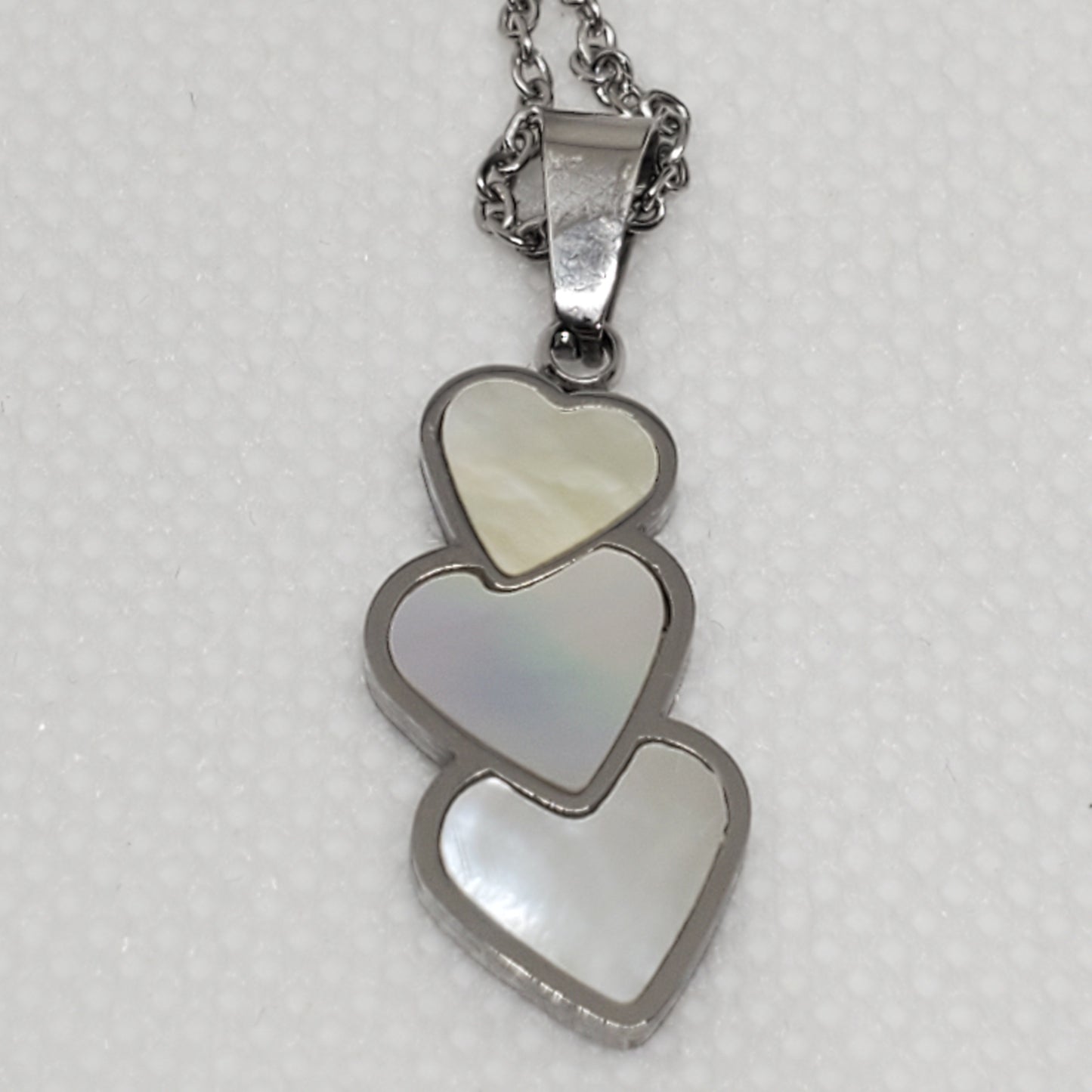 Iridescent White Mother of Pearl Necklace and Earrings