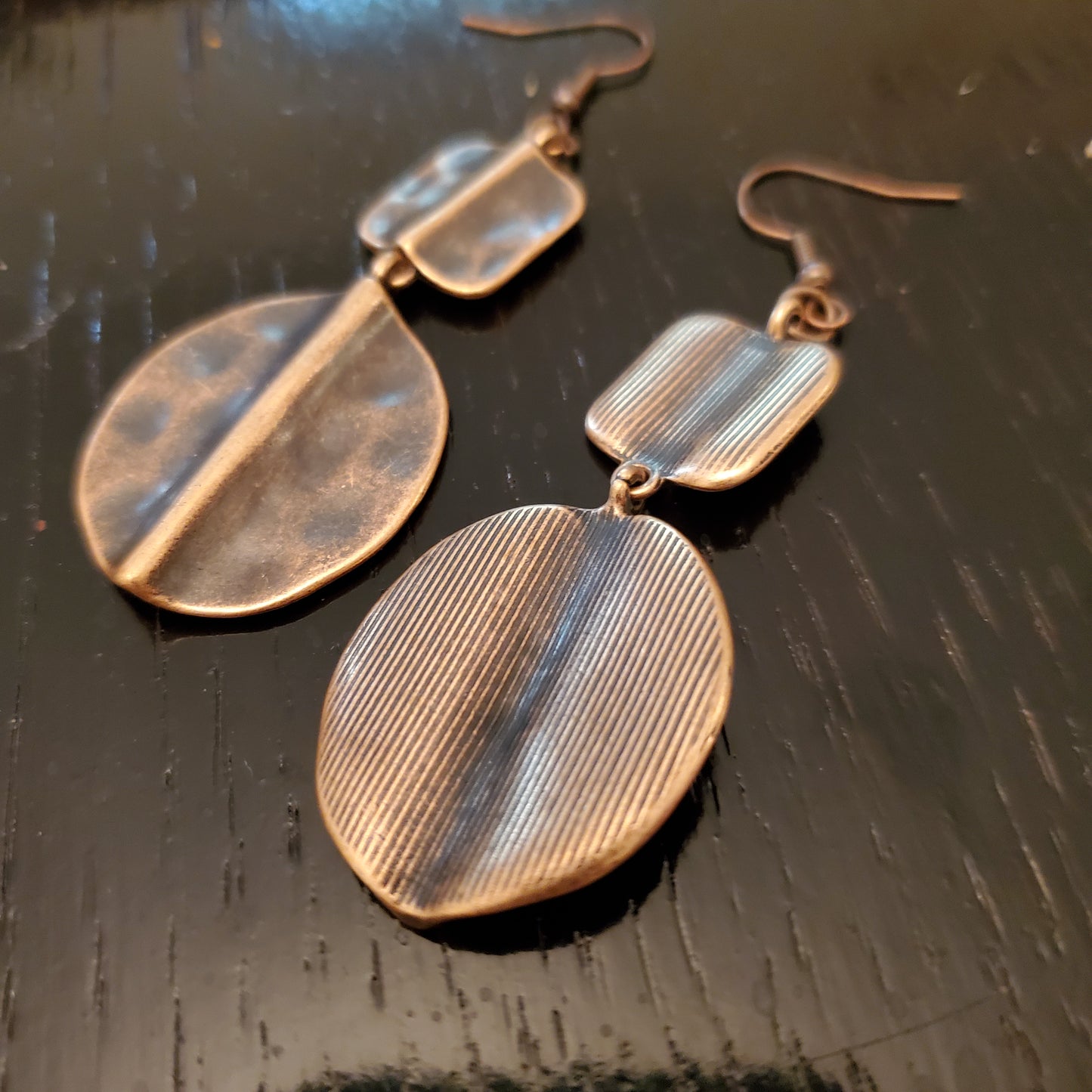 Timeless Bronze Textured Drop Earrings