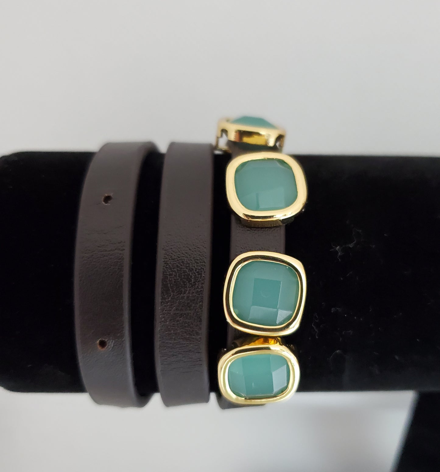 White Chalcedony, Chalcedony or Pink Chalcedony Leather Wrap Bracelet