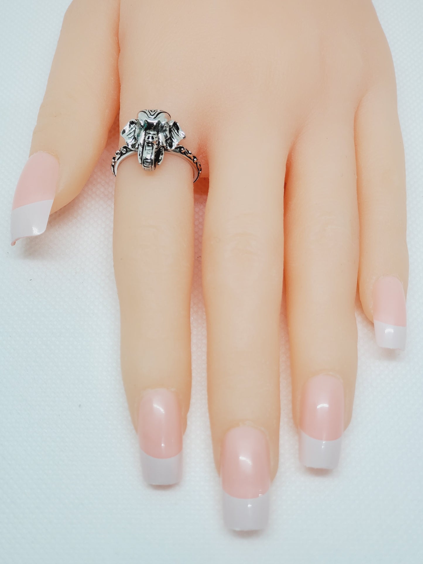 Products Burmese Ruby and Diamond Elephant Ring in Sterling Silver Size 7