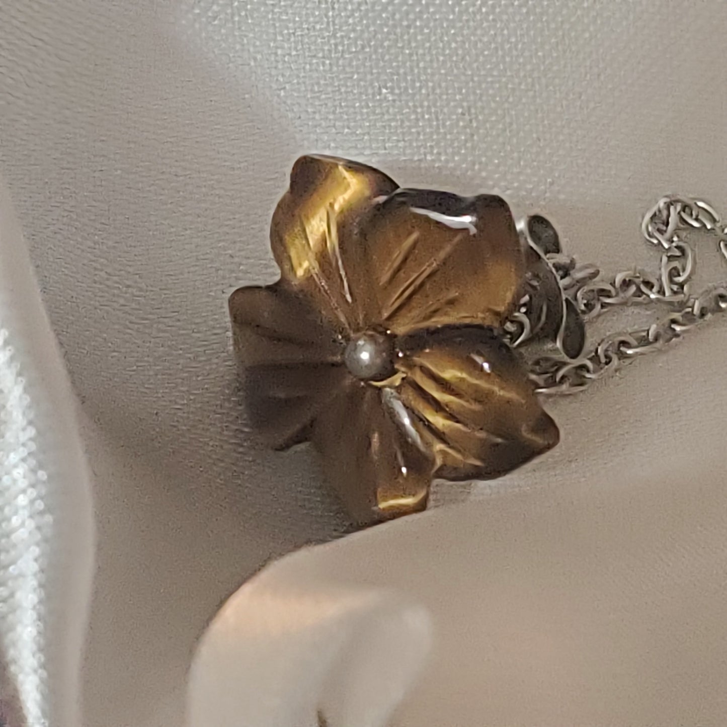 Hand Carved Tiger Eye Drop Earrings