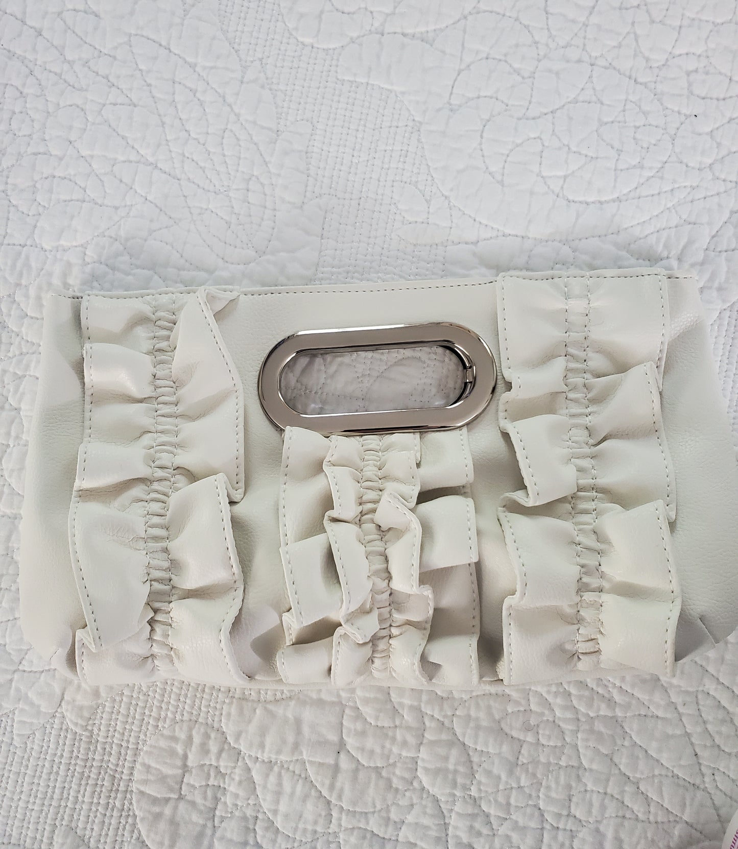 Pink, Green or White Faux Leather Clutch