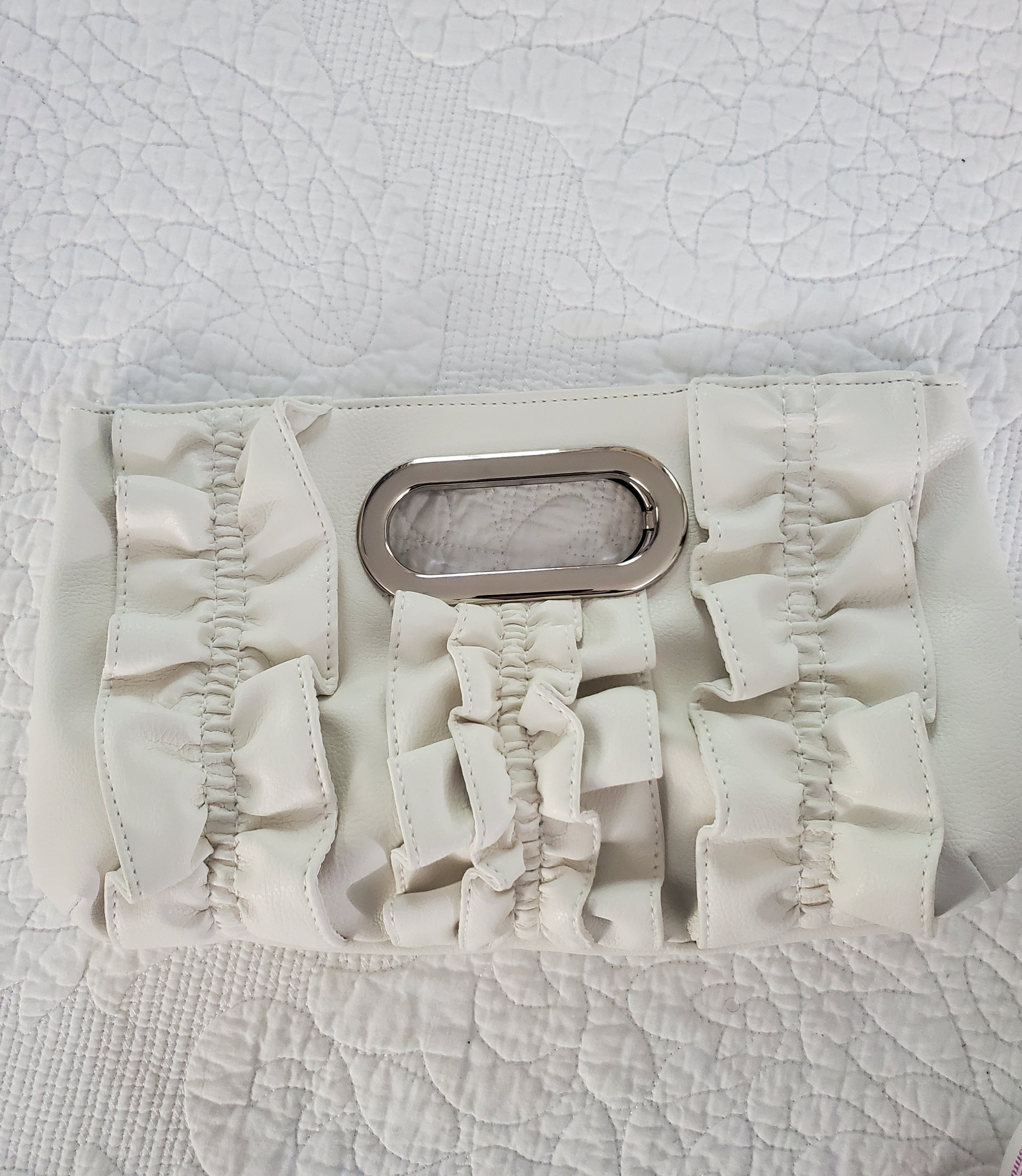 Pink, Green or White Faux Leather Clutch