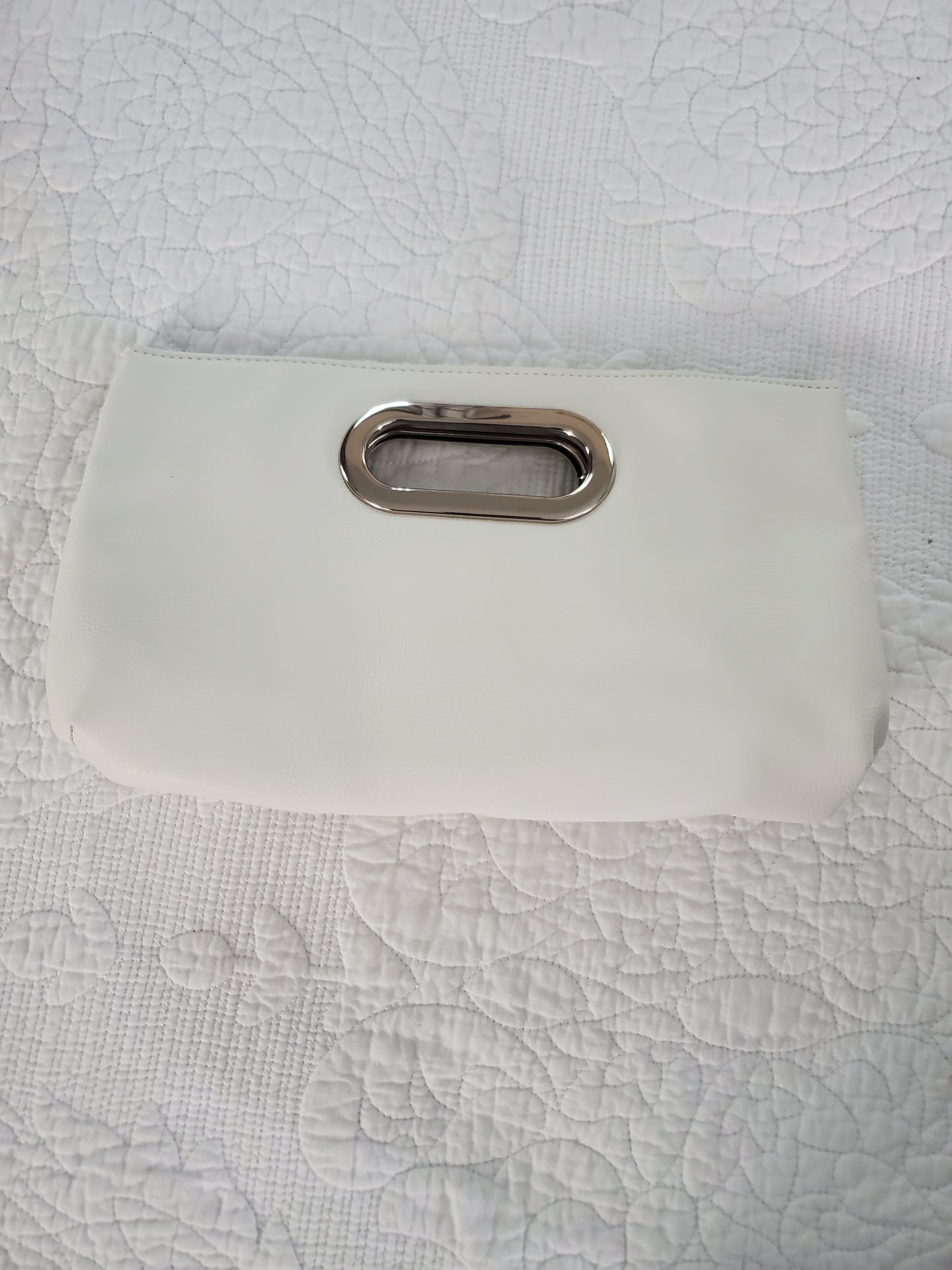 Pink, Green or White Faux Leather Clutch