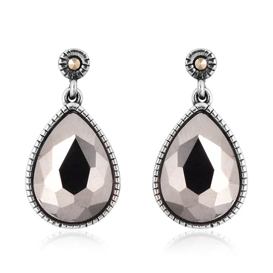 Hematite  and Swiss Marcasite Earrings
