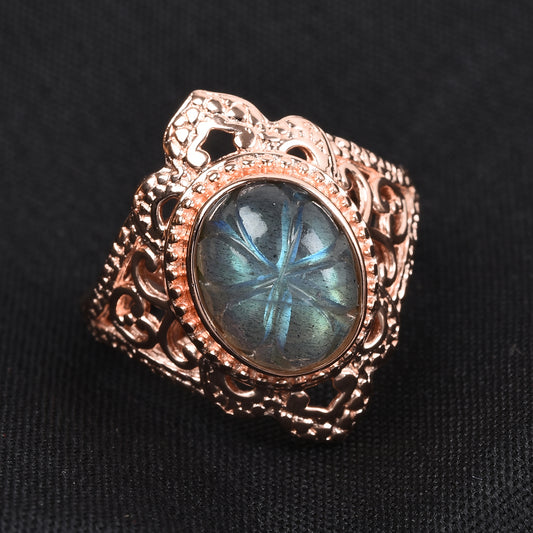 Malagasy Labradorite Ring  (Size 7,  8)