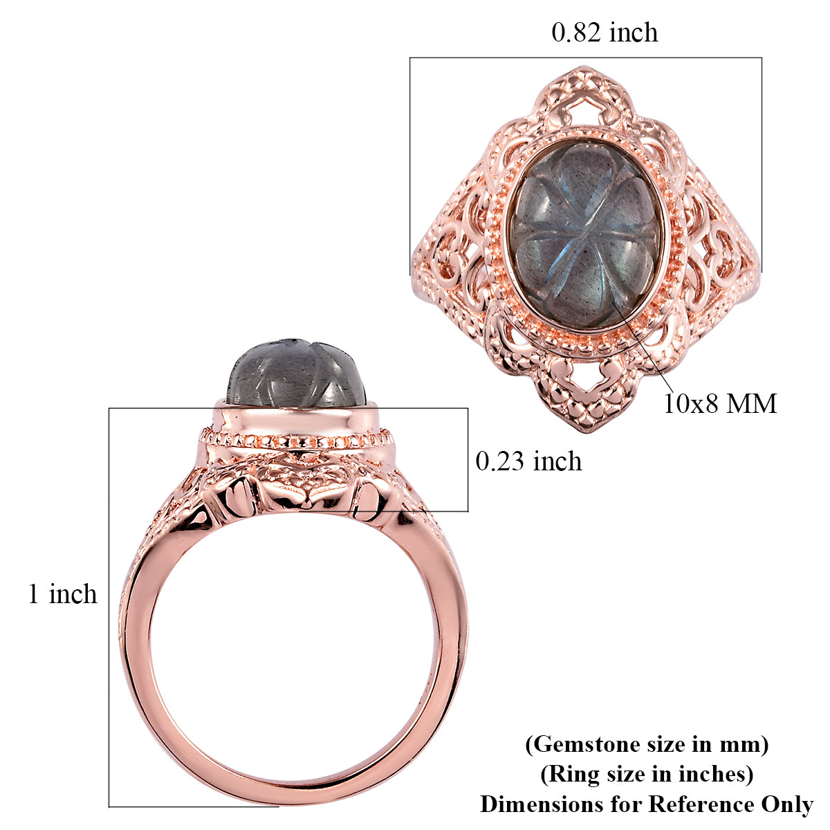 Malagasy Labradorite Ring  (Size 7,  8)