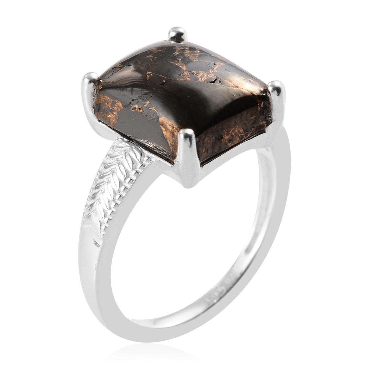 Matrix Silver Shungite Solitaire Ring in Sterling Silver (Size 7.0) 3.35 ctw