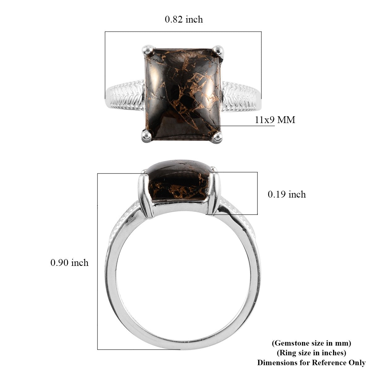 Matrix Silver Shungite Solitaire Ring in Sterling Silver (Size 7.0) 3.35 ctw