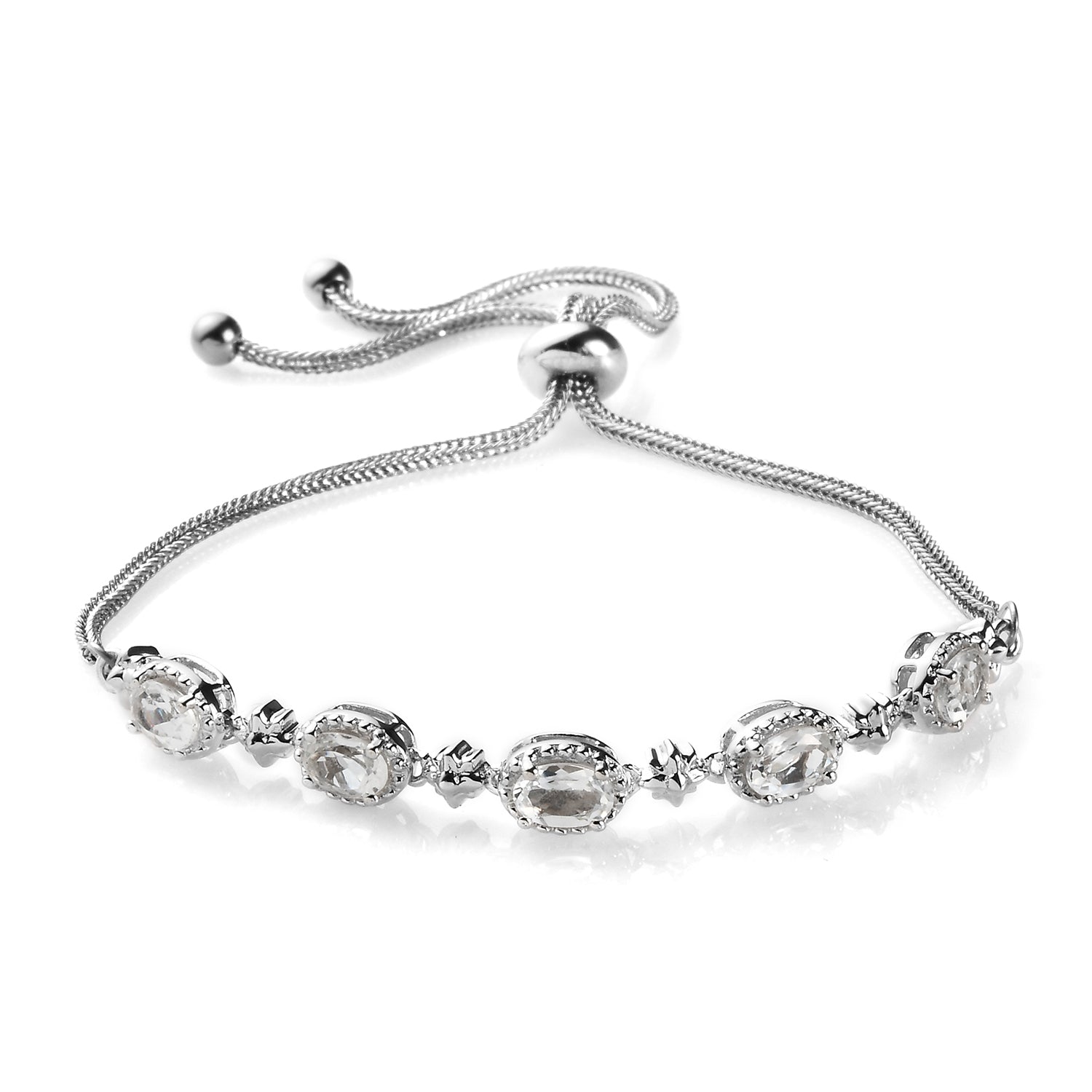 Sky Blue Topaz Bolo Bracelet and Stud Earrings 3.65 ctw