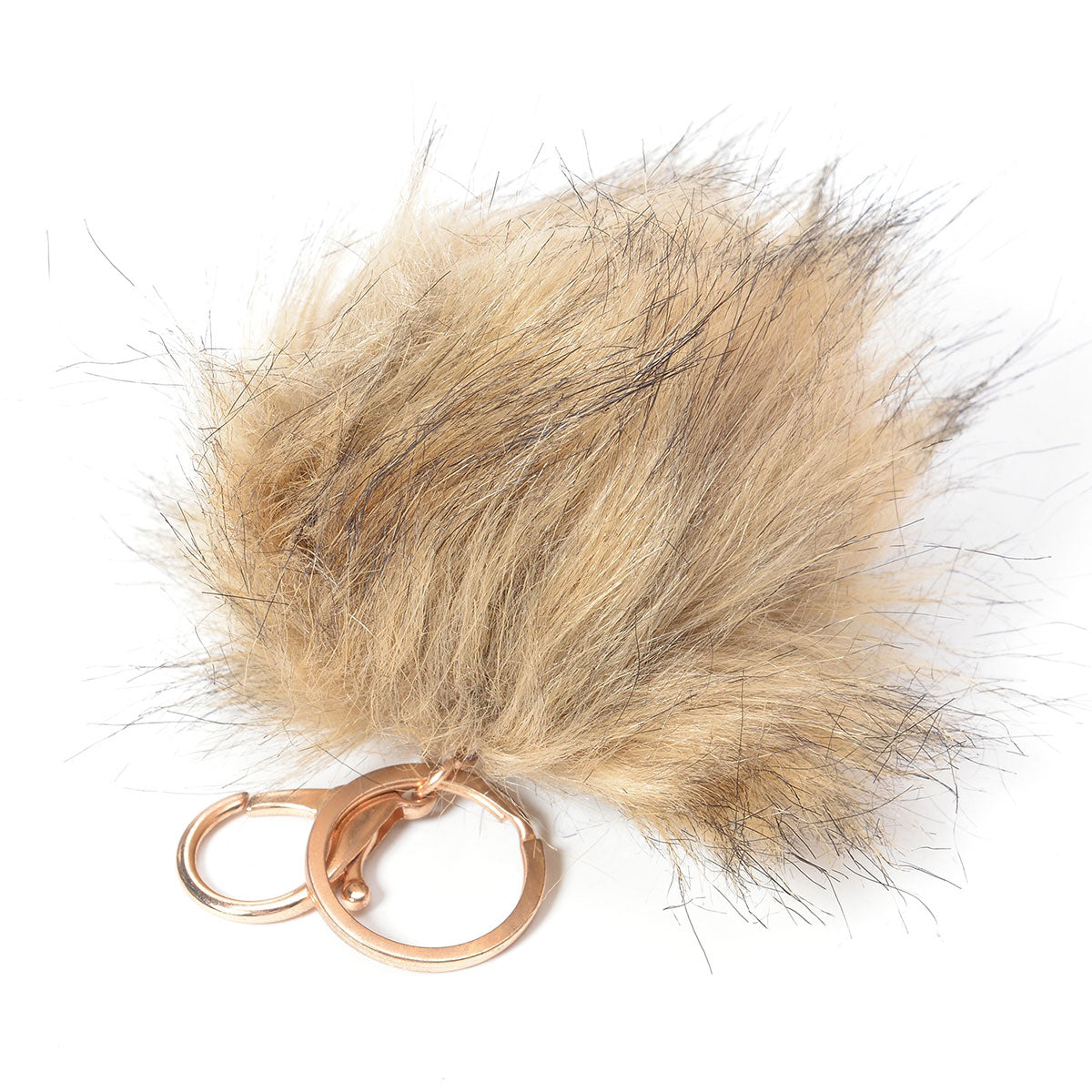 Camel Faux Fur Pom Pom Key Chain, Pair Boot Cuffs and Pair of Matching Slap Bracelets