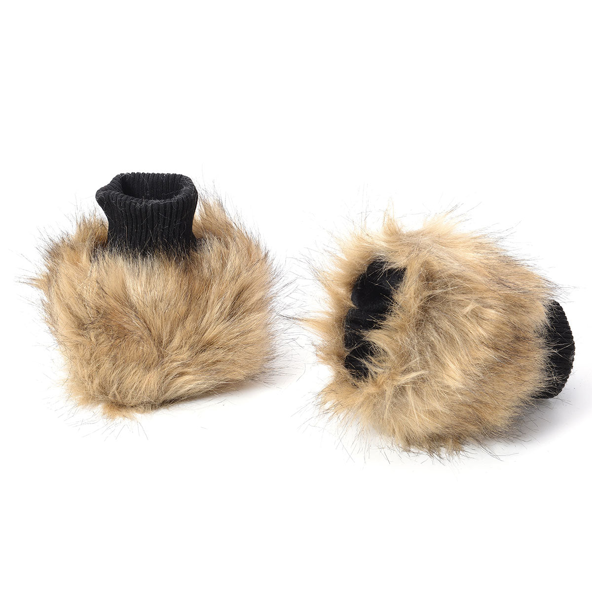 Camel Faux Fur Pom Pom Key Chain, Pair Boot Cuffs and Pair of Matching Slap Bracelets