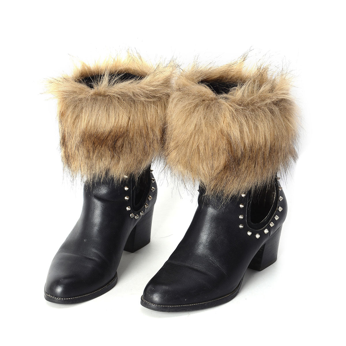 Camel Faux Fur Pom Pom Key Chain, Pair Boot Cuffs and Pair of Matching Slap Bracelets