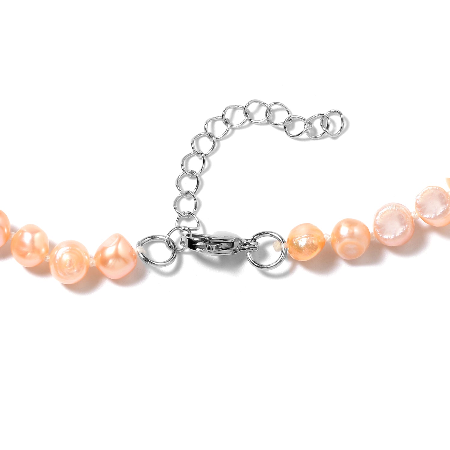 Women's Freshwater Peach Bracelet and Necklace