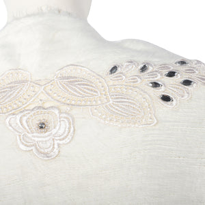 Women's Stylish White Lightweight Sequin Embellished Shawl