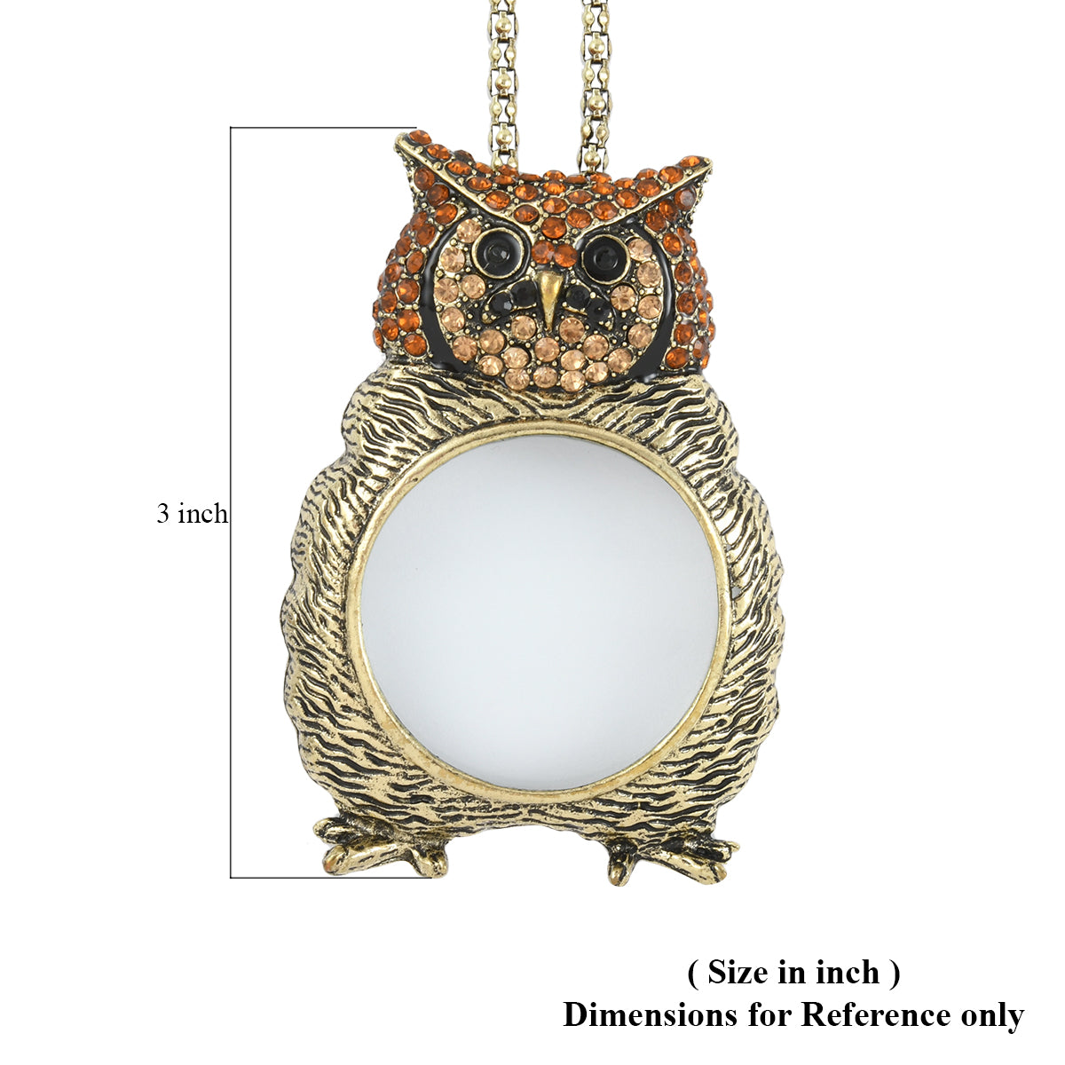 Austrian Crystal and White Glass Owl Pendant Necklace