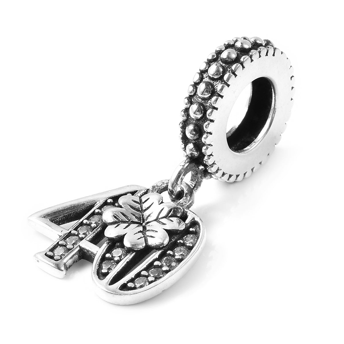 Lucky 40th Birthday Simulated Diamond Charm