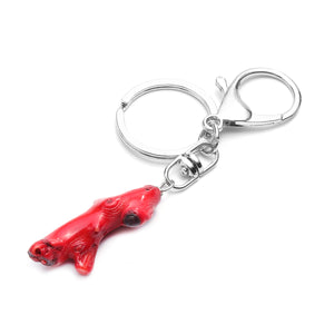 Enhanced Red Bamboo Coral Key Chain
