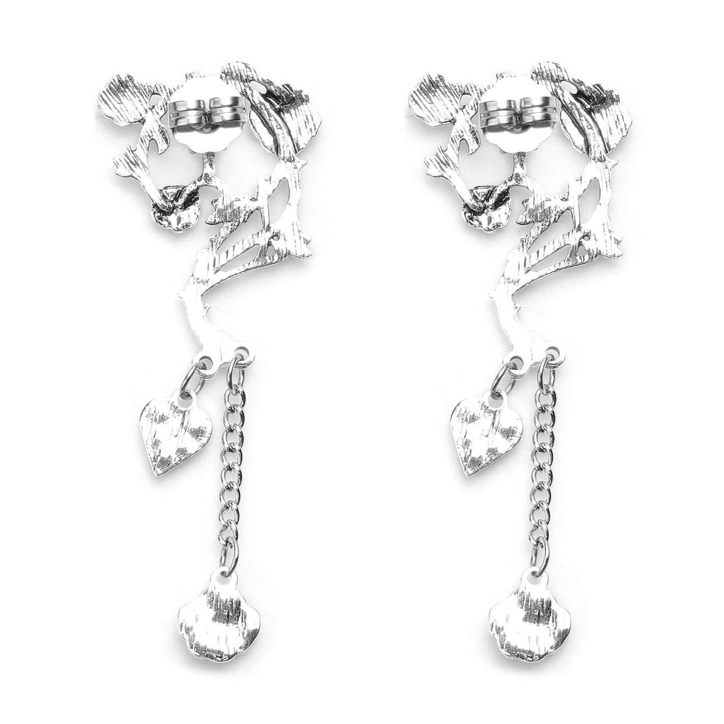 Women's Beautiful Red and White Austrian Crystal Earrings