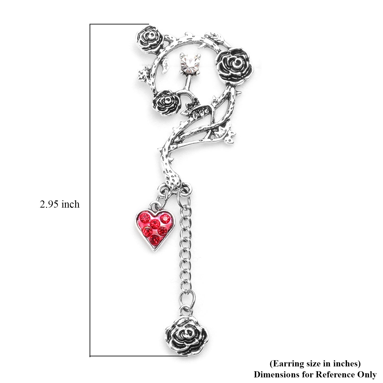 Women's Beautiful Red and White Austrian Crystal Earrings