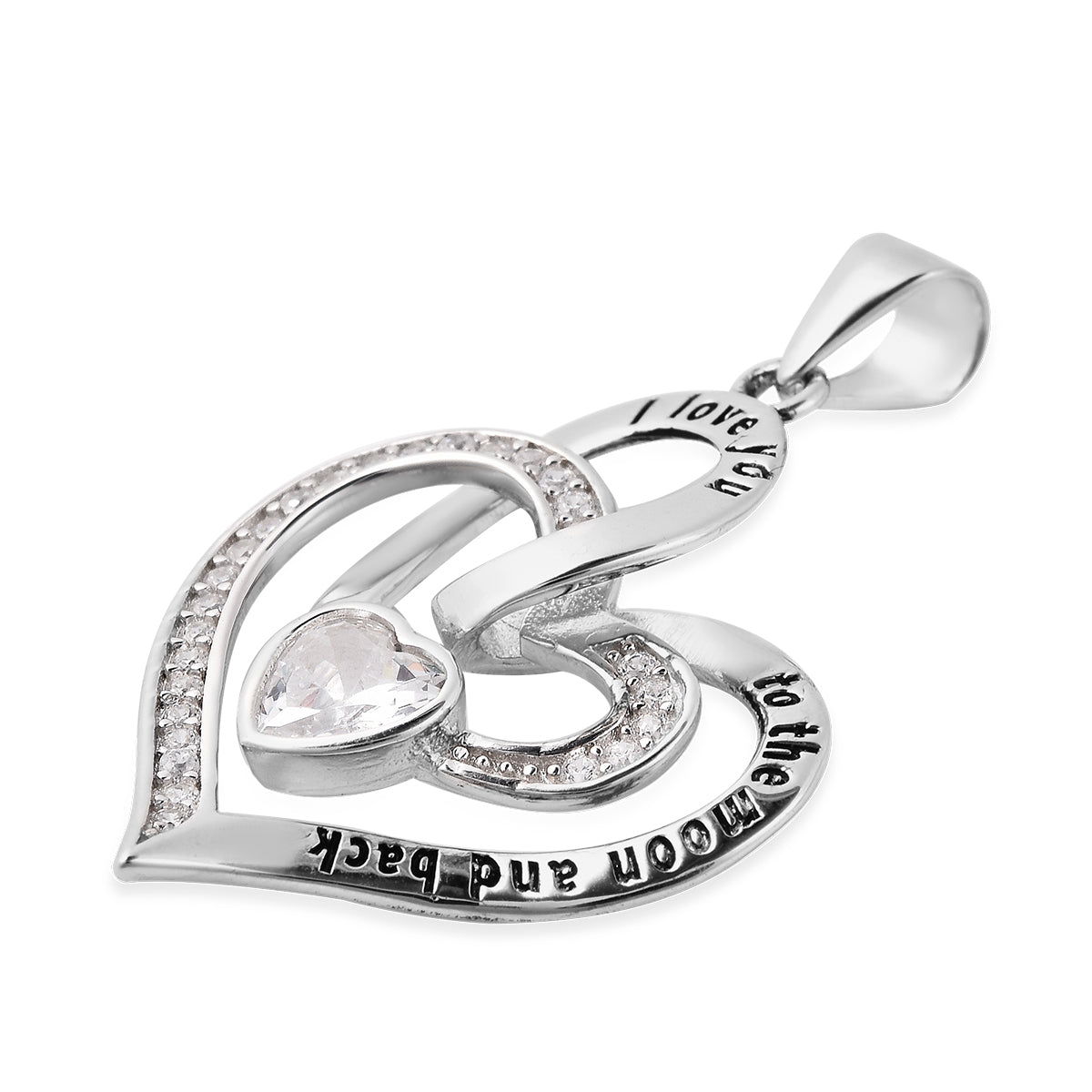 To My Beautiful Wife Gift Box with Diamond Heart Pendant