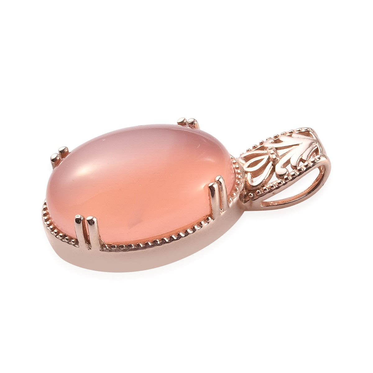 Beautiful Enhanced Pink Chalcedony Solitaire Pendant