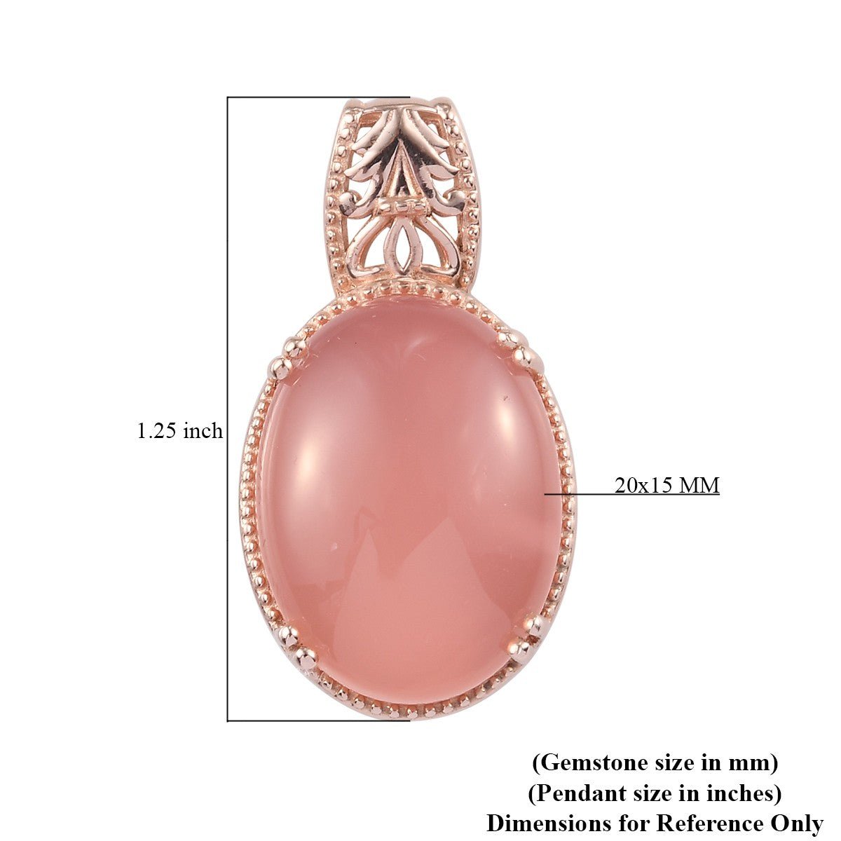Beautiful Enhanced Pink Chalcedony Solitaire Pendant
