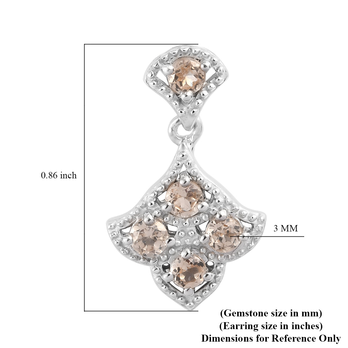 Women's Natural Ceylon Imperial Garnet Earrings